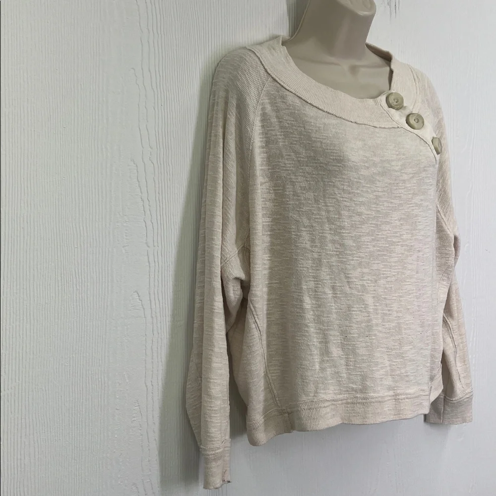 Free People - We The Free Don't Forget Me Cream Long Sleeve Blouse Size Small